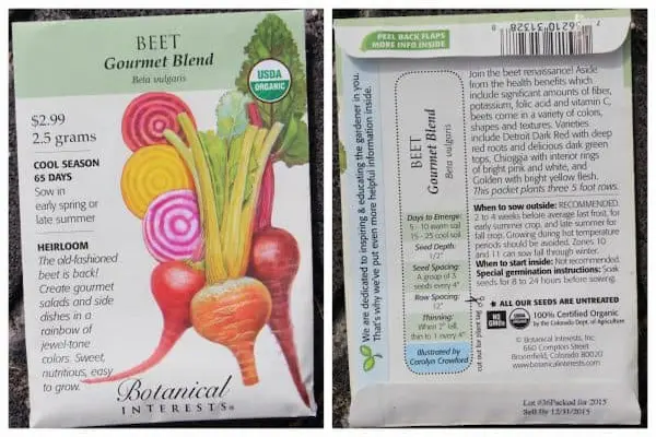 how to read seed packets